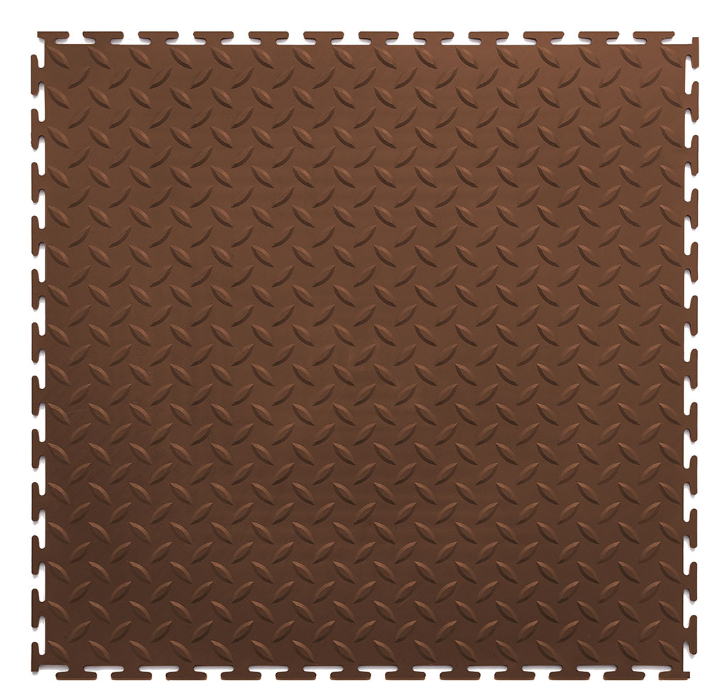 Плитка  ПВХ Sold Grain, 7 мм, 500*500, т-образный замок, коричневая