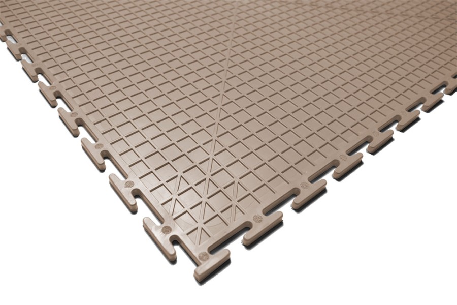 Плитка  ПВХ Sold Skin, 4 мм, 500*500, т-образный замок, бежевая