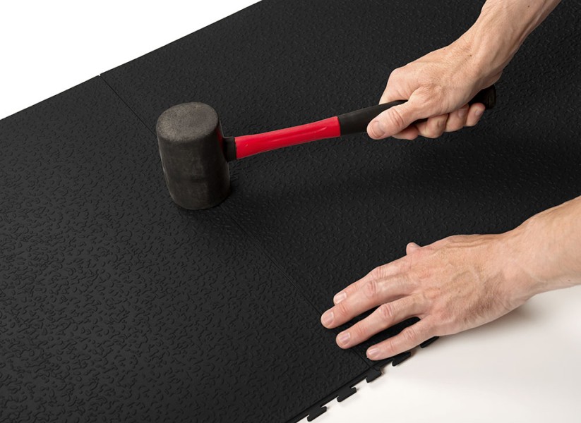 Плитка  ПВХ Sold Lock, 7 мм, 500*500, скрытый замок, чёрная