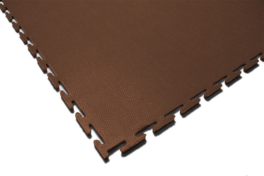 Плитка  ПВХ Sold Skin, 4 мм, 500*500, т-образный замок, коричневая