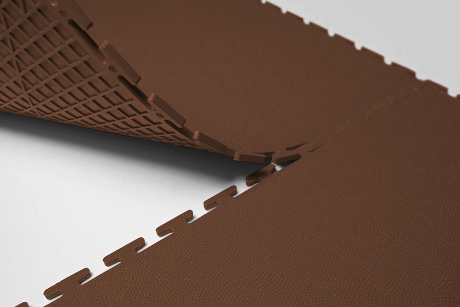 Плитка  ПВХ Sold Skin, 4 мм, 500*500, т-образный замок, коричневая