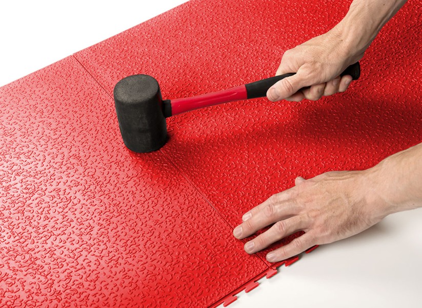 Плитка  ПВХ Sold Lock, 7 мм, 500*500, скрытый замок, красная