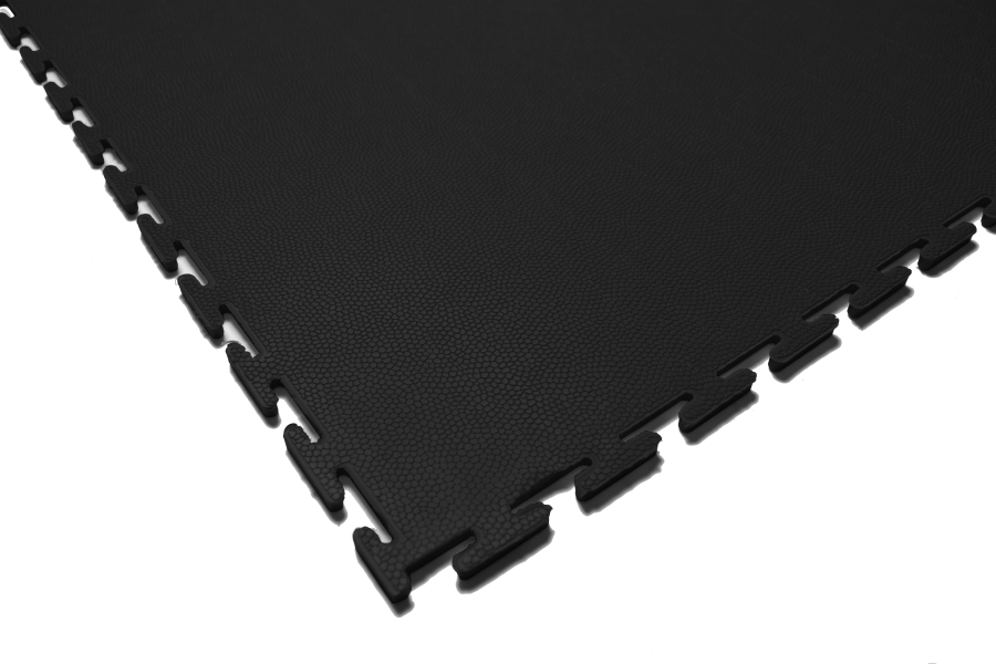 Плитка  ПВХ Sold Skin, 7 мм, 500*500, т-образный замок, чёрная