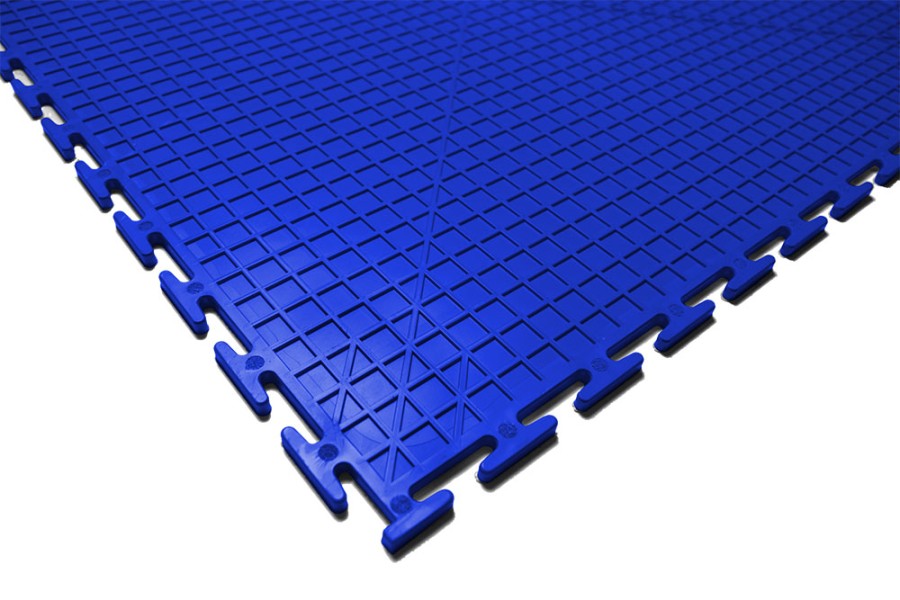 Плитка  ПВХ Sold Skin, 7 мм, 500*500, т-образный замок, синяя