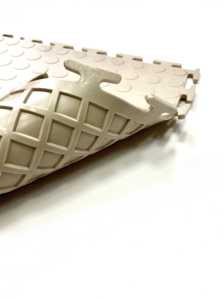 Плитка ПВХ Mini Prom, 5 мм, 250*250, т-образный замок, бежевая