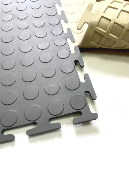 Плитка ПВХ Mini Prom, 5 мм, 250*250, т-образный замок, бежевая