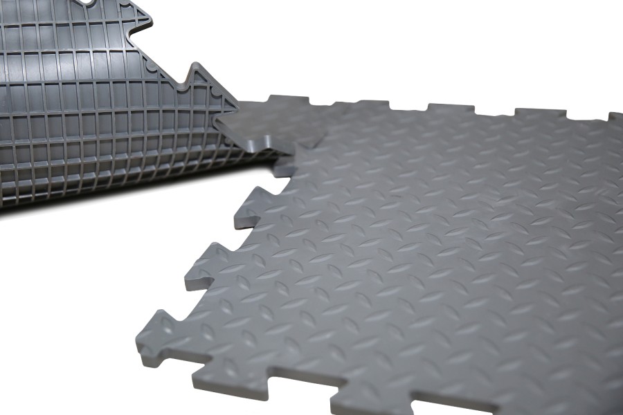 ПВХ плитка Sold Grain, 12 мм, 475*475, замок "ласточкин хвост", темно-серая