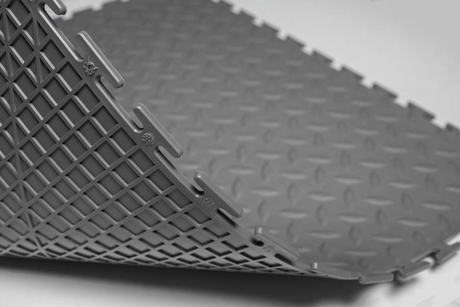 Плитка ПВХ Sold Grain, 4 мм, 500*500, т-образный замок, тёмно-серая