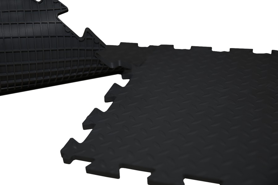 ПВХ плитка Sold Grain, 12 мм, 475*475, замок "ласточкин хвост", черная