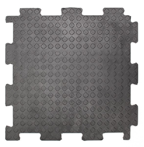 Резиновая плитка «Спецпол Ромб», 10 мм, 500*500 мм, чёрная