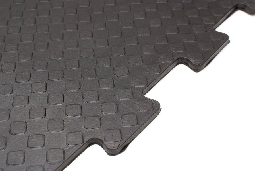 Резиновая плитка «Спецпол Ромб», 10 мм, 500*500 мм, чёрная