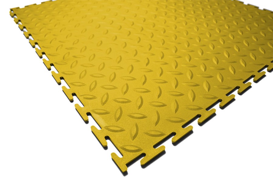 Плитка ПВХ Sold Grain, 7 мм, 500*500, т-образный замок, жёлтая