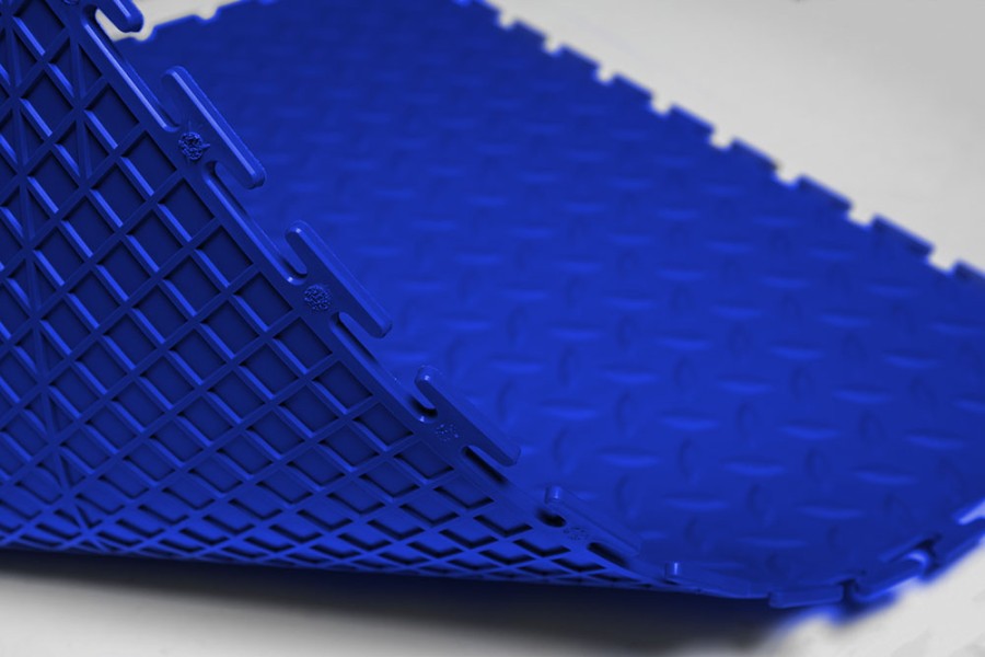 Плитка ПВХ Sold Grain, 7 мм, 500*500, т-образный замок, синяя