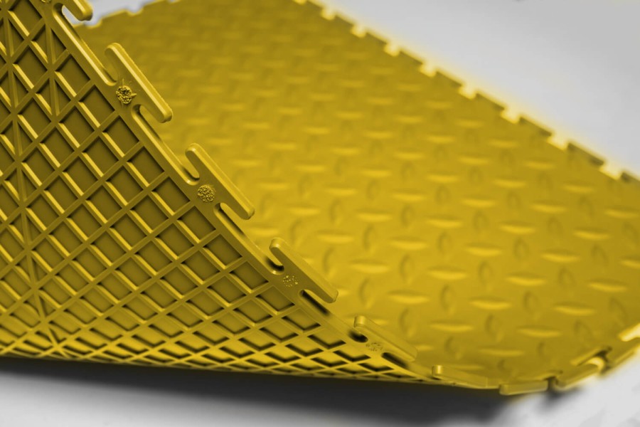 Резиновая плитка, Rubber Grain, 9 мм, 500*500 мм, жёлтая