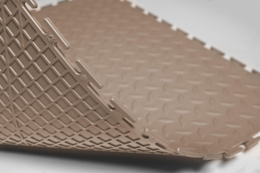 Резиновая плитка, Rubber Grain, 9 мм, 500*500 мм, бежевая