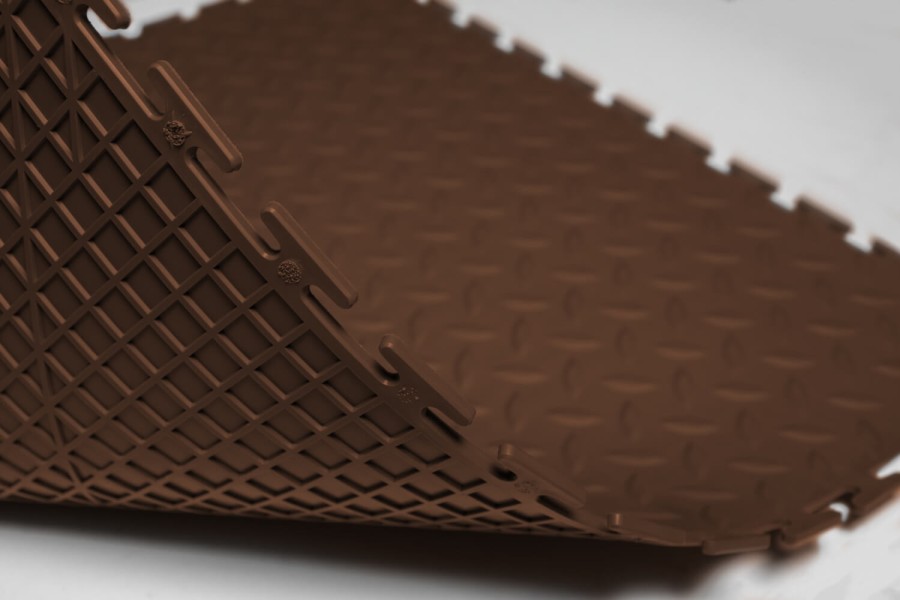 Резиновая плитка, Rubber Grain, 9 мм, 500*500 мм, коричневая