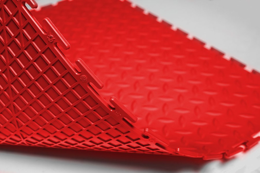 Плитка ПВХ Sold Grain, 9 мм, 500*500, т-образный замок, красная