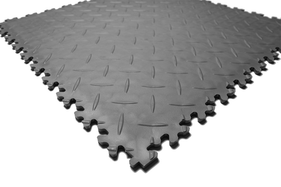 Плитка  ПВХ Sold Diamond, 7 мм, 500*500, фигурный замок, тёмно-серая