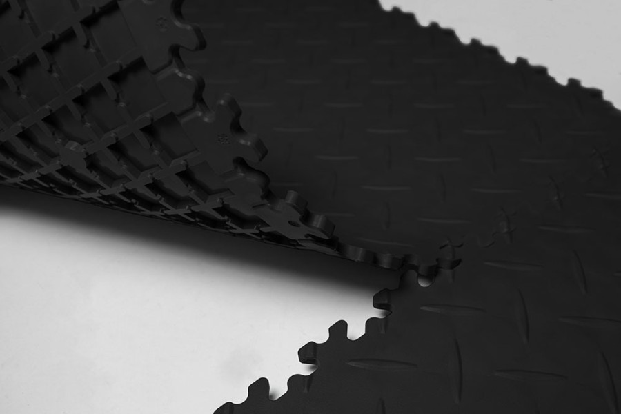 Плитка  ПВХ Sold Diamond, 7 мм, 500*500, фигурный замок, чёрная