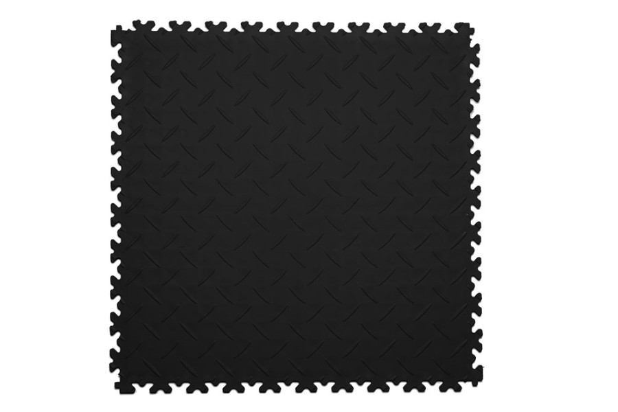 Плитка  ПВХ Sold Diamond, 7 мм, 500*500, фигурный замок, чёрная