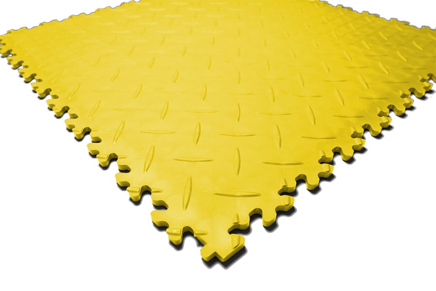 Плитка  ПВХ Sold Diamond, 7 мм, 500*500, фигурный замок, жёлтая