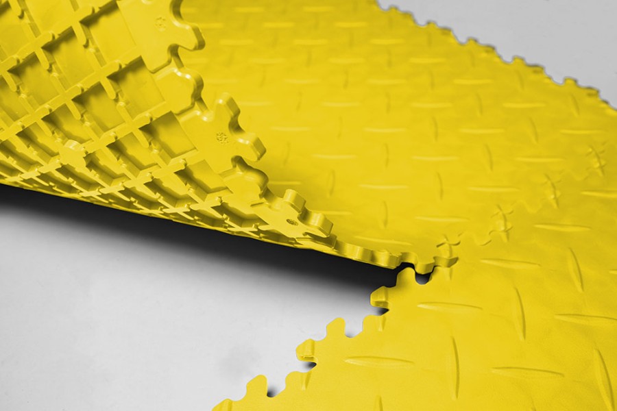 Плитка  ПВХ Sold Diamond, 7 мм, 500*500, фигурный замок, жёлтая