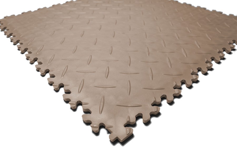 Плитка  ПВХ Sold Diamond, 7 мм, 500*500, фигурный замок, бежевая