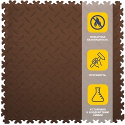 Плитка  ПВХ Sold Diamond, 7 мм, 500*500, фигурный замок, коричневая