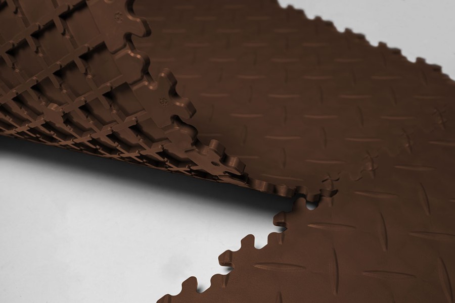 Плитка  ПВХ Sold Diamond, 7 мм, 500*500, фигурный замок, коричневая