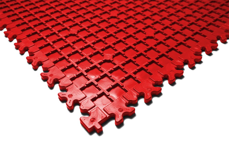 Плитка  ПВХ Sold Diamond, 7 мм, 500*500, фигурный замок, красная