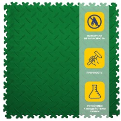 Плитка  ПВХ Sold Diamond, 7 мм, 500*500, фигурный замок, зелёная