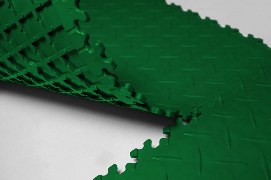 Плитка  ПВХ Sold Diamond, 7 мм, 500*500, фигурный замок, зелёная