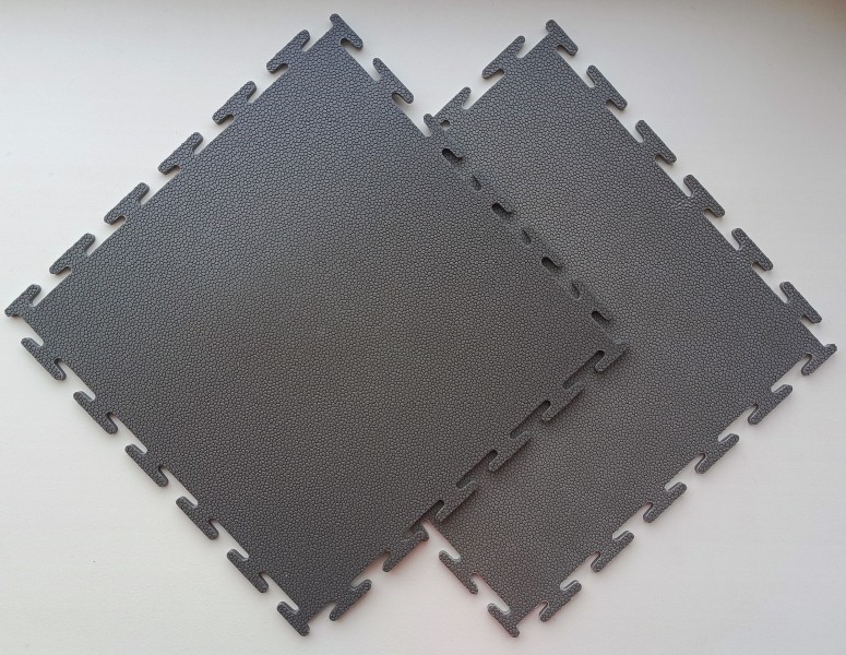 Плитка ПВХ Mini Skin, 5 мм, 250*250, т-образный замок, серая