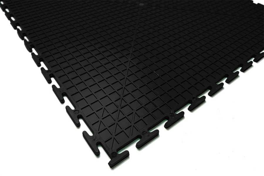 Плитка  ПВХ Sold Flat, 5 мм, 500*500, т-образный замок, чёрная