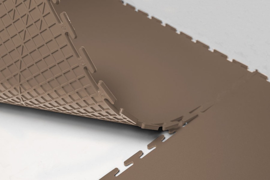 Плитка  ПВХ Sold Flat, 5 мм, 500*500, т-образный замок, бежевая