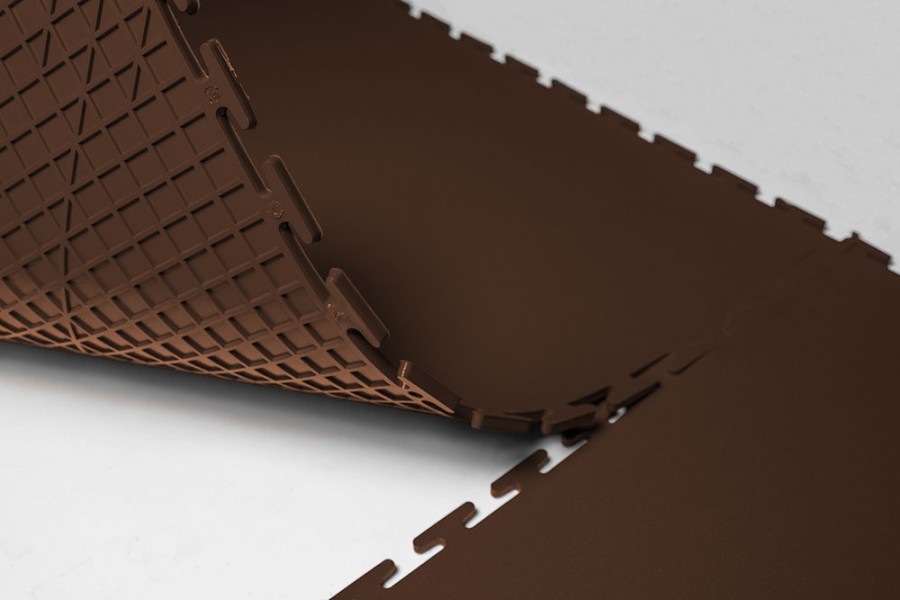 Плитка  ПВХ Sold Flat, 5 мм, 500*500, т-образный замок, коричневая