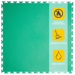 Плитка  ПВХ Sold Flat, 5 мм, 500*500, т-образный замок, зелёная