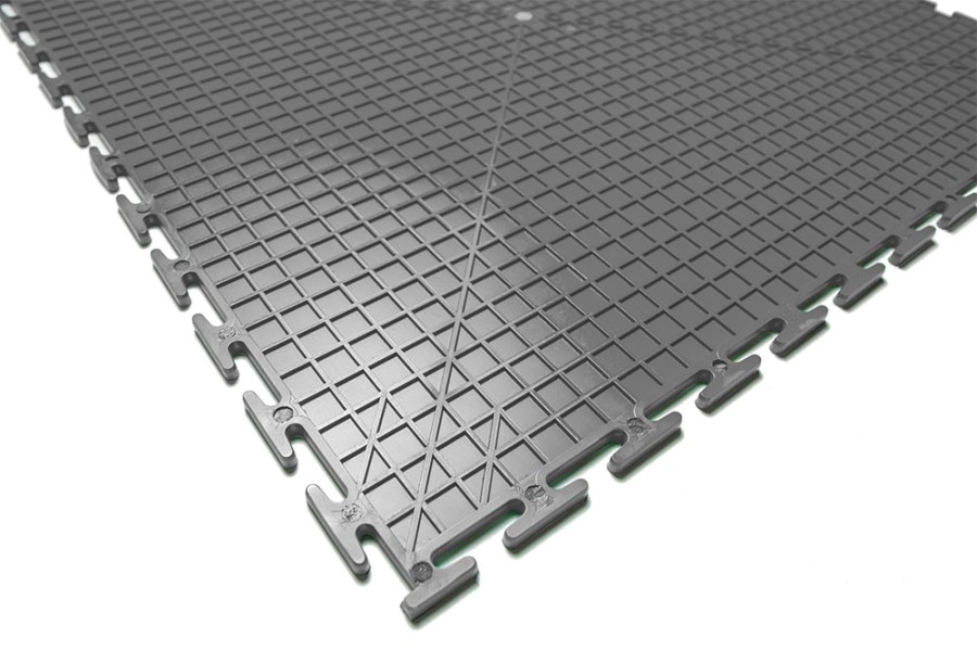 Плитка  ПВХ Sold Flat, 7 мм, 500*500, т-образный замок, тёмно-серая