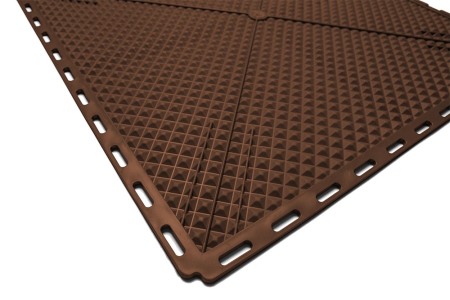 Плитка  ПВХ Sold Fix, 6,5 мм, 500*500, скрытый замок, коричневая