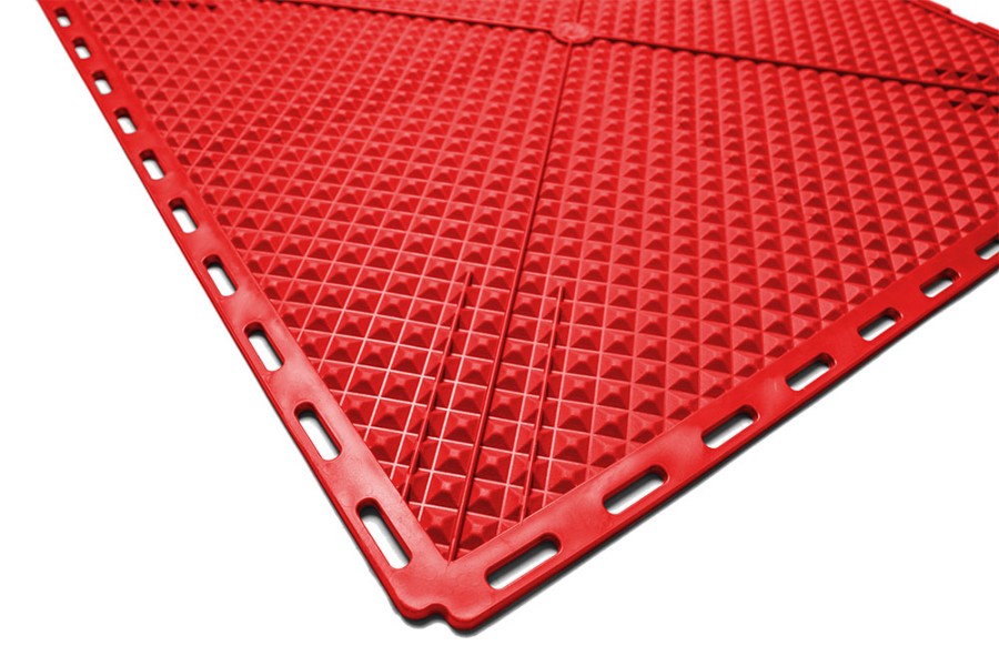 Плитка  ПВХ Sold Fix, 6,5 мм, 500*500, скрытый замок, красная