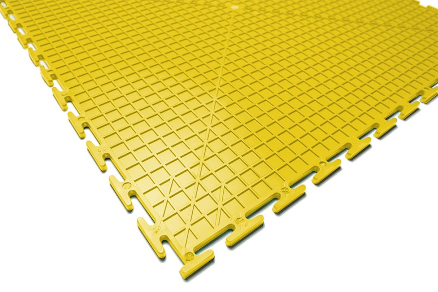 Плитка  ПВХ Sold Flat, 7 мм, 500*500, т-образный замок, жёлтая