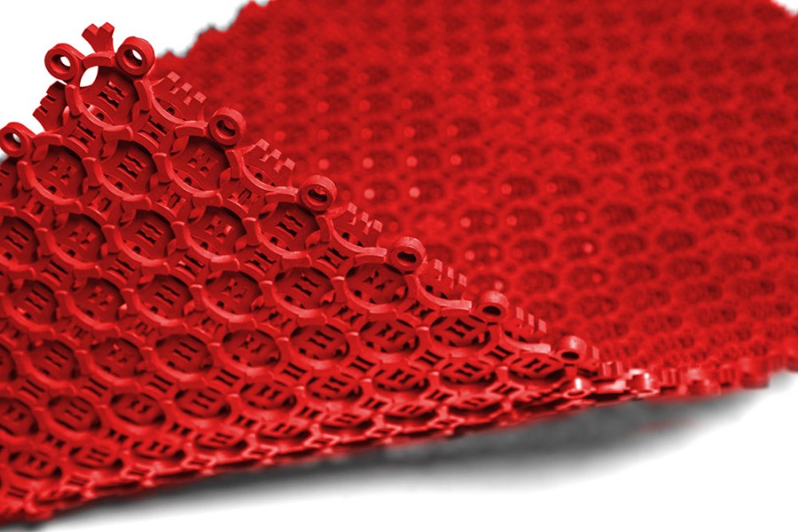 Грязезащитное покрытие ПВХ Sold Антикаблук, 9 мм, 200*200 мм, красный