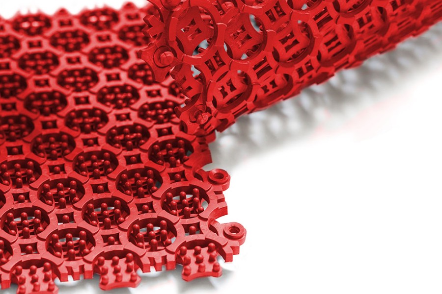 Грязезащитное покрытие ПВХ Sold Антикаблук, 9 мм, 200*200 мм, красный