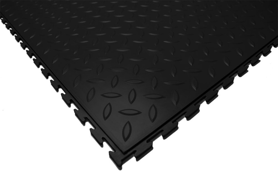 Плитка ПВХ Sold Grain, 5 мм, 500*500, скрытый замок, чёрная