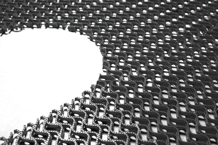 Грязезащитное покрытие ПВХ «Волна», 14 мм, 300х100 мм, темно-серый