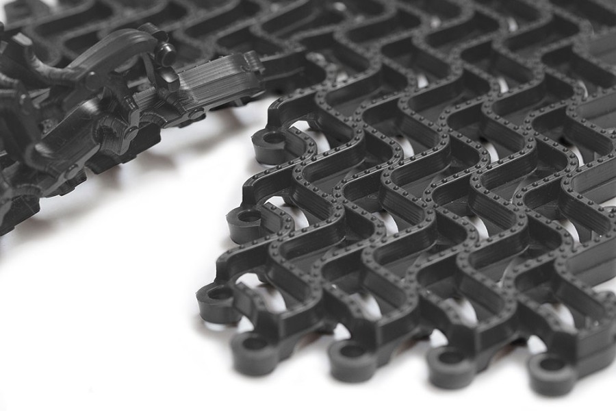 Грязезащитное покрытие ПВХ «Волна», 14 мм, 300х100 мм, темно-серый