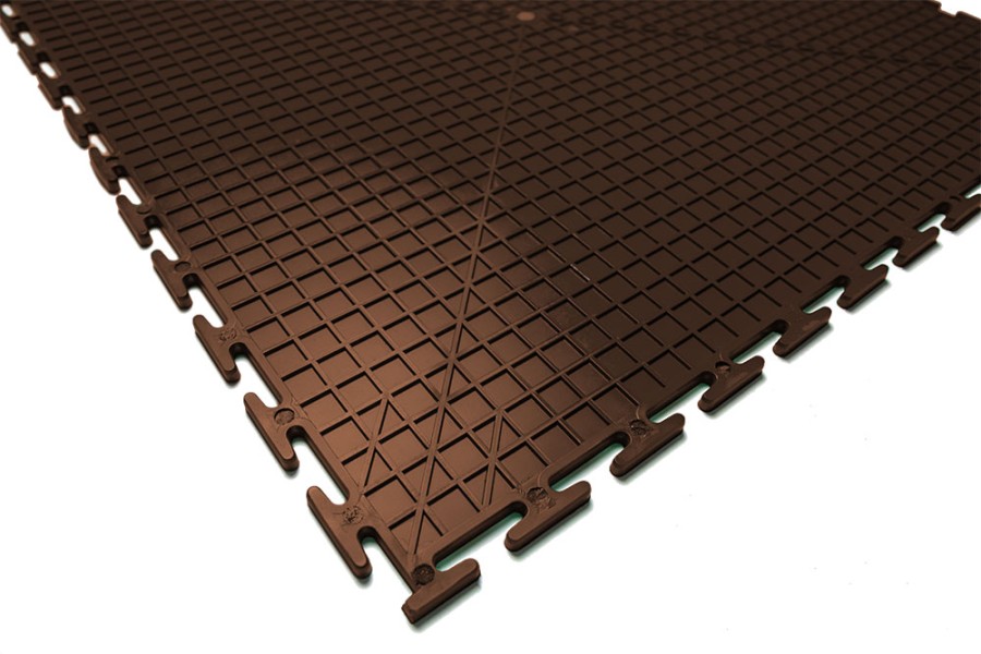 Плитка  ПВХ Sold Flat, 7 мм, 500*500, т-образный замок, коричневая