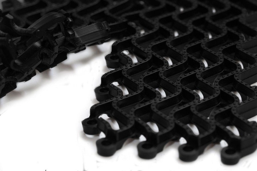 Грязезащитное покрытие ПВХ «Волна», 14 мм, 300*100 мм, чёрный