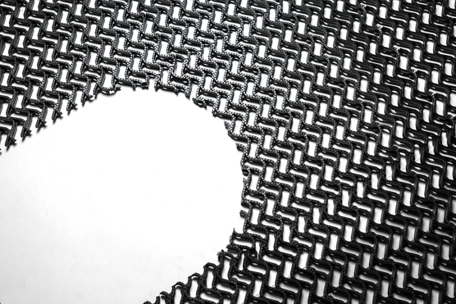 Грязезащитное покрытие ПВХ «Волна», 14 мм, 300*100 мм, чёрный