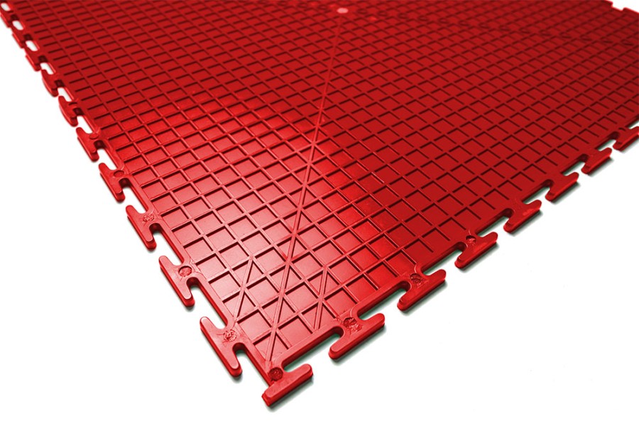 Плитка  ПВХ Sold Flat, 7 мм, 500*500, т-образный замок, красная